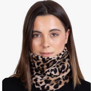 Old Navy Leopard Print Faux Fur Infinity Scarf - Tan, Black